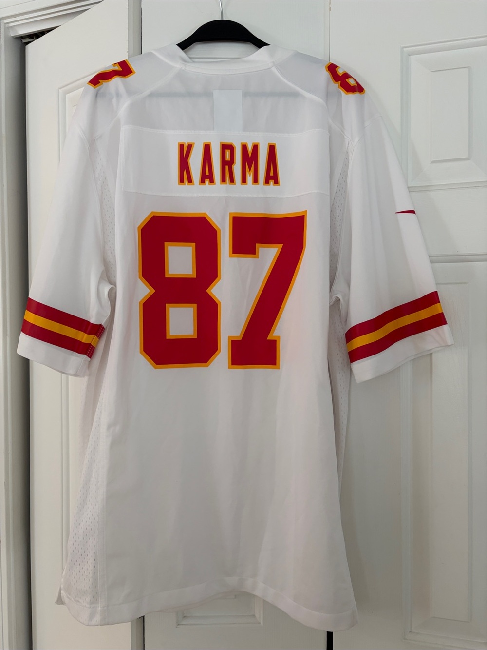 NFL Nike White Chiefs #87 Jersey with Red and Gold Accents / Karma